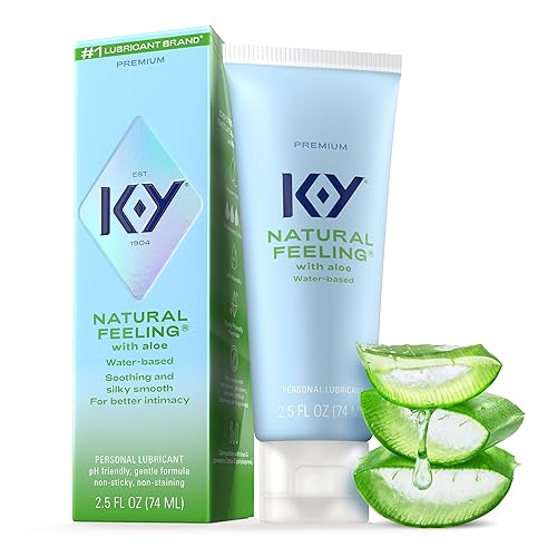 K-Y Natural Feeling with Aloe, Water Based Lube for Sex, Sex Toy & Anal Lube, Non-Sticky Personal Lubricant, Condom-Friendly, pH-Friendly, Travel Size Lubricant, 2.5 Fl Oz - 2.5 Fl Oz (Pack of 1)