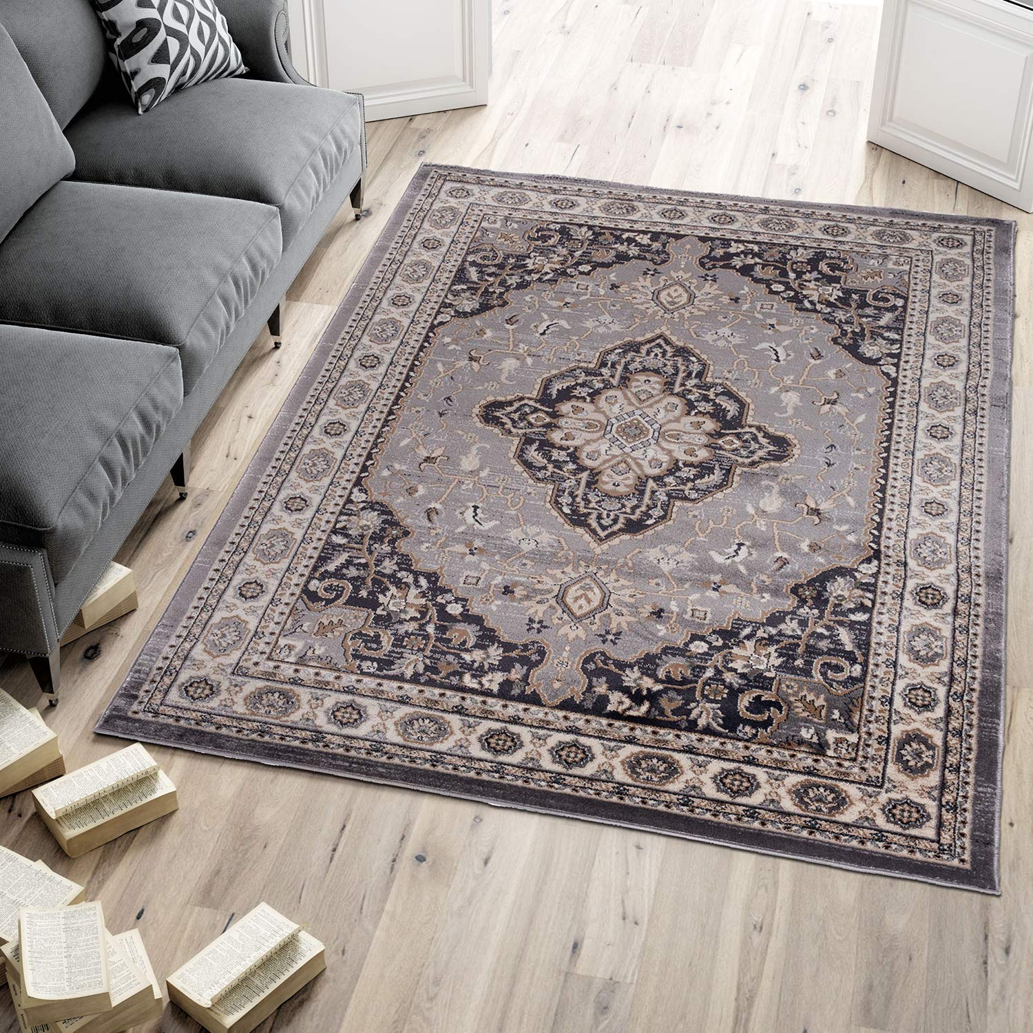 Carpeto Rugs Vloerkleed Traditioneel - Tapijten Oriëntaals Ornamenten Klassiek Patroon - Tapijt Woonkamer, Slaapkamer, Eetkamer - OEKO-TEX Carpet - Rug 160x230 cm - Bruin