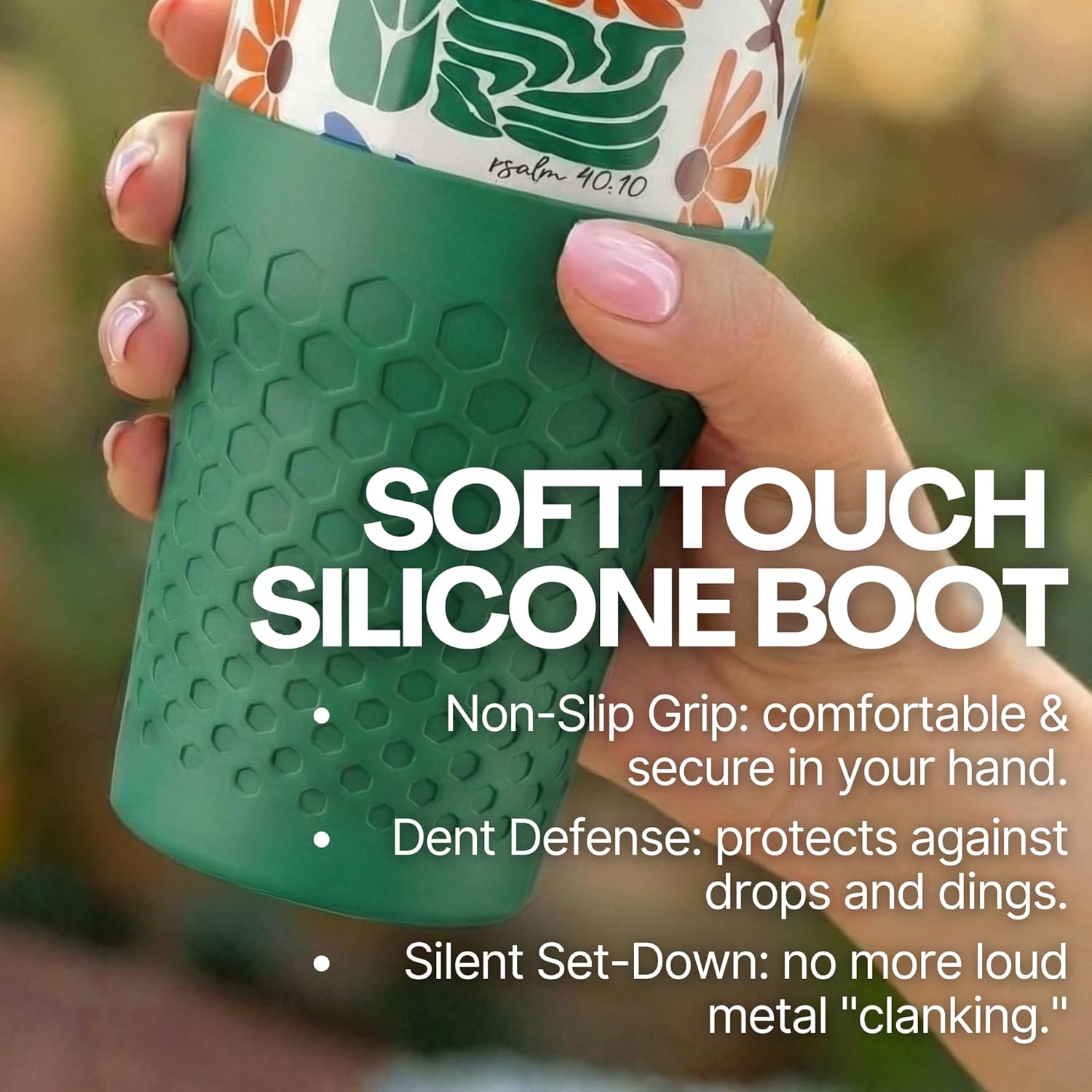 Biddlebee 30oz Be Still and Know Bible Verse Tumbler Gift Set with Cross Charm & Silicone Boot – Psalm 46:10 Christian Gifts for Women, Religious Baptism or Pastor Appreciation Present - Image 6