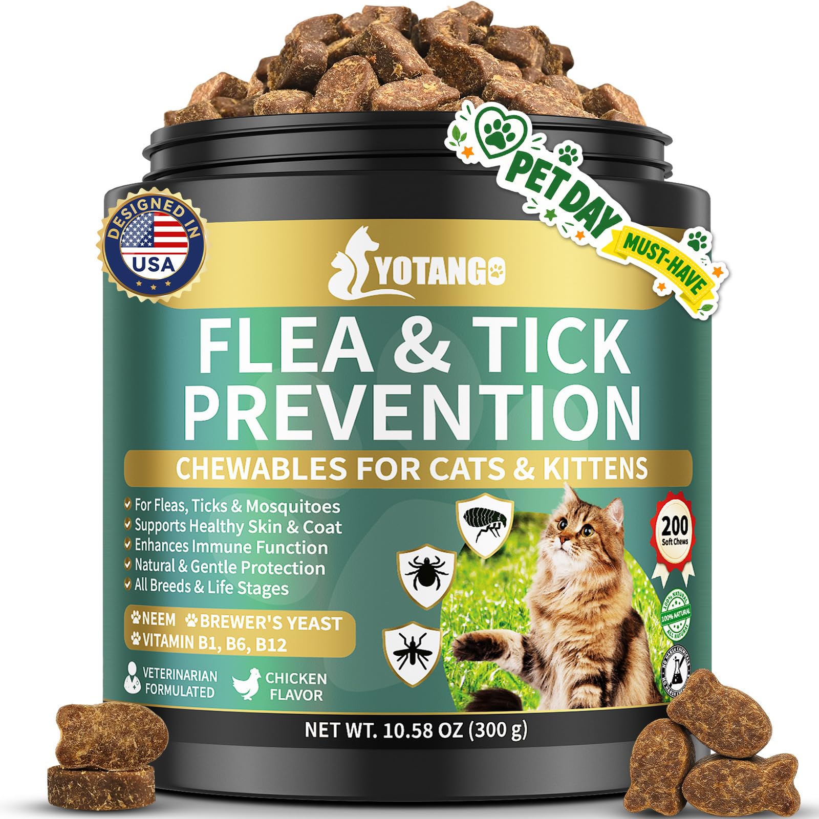YOTANGO Natural Flea Treatment for Cats