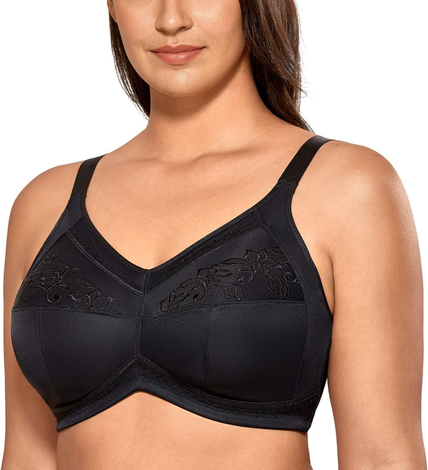 DELIMIRA Women's Mastectomy Pockets Wireless Post-Surgery Plus Size Cotton Sleep Bralette Bra - Image 2