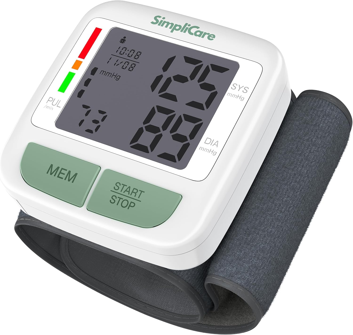 Wrist Blood Pressure Monitor for Home Use – FDA 510(k) Cleared Class II Medical Device, Digital Wrist Cuff 13.5–21.5 cm, 2.1" LCD Display, Dual User, Travel Case (U60A)