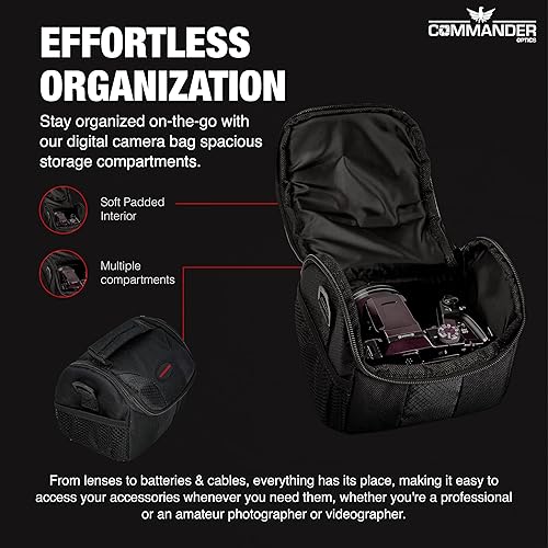 Miniatura 10 de Funda universal grande para cámara réflex digital, 11 x 7 x 7 pulgadas, color negro