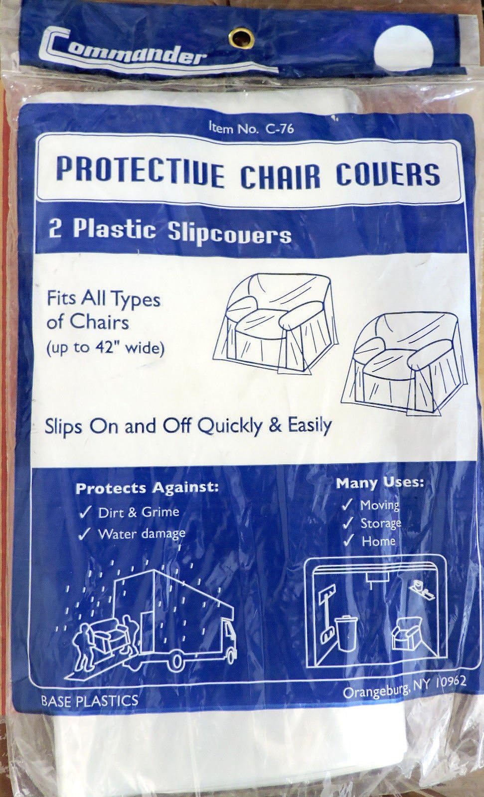 2 Pack Clear Plastic Protective Chair Covers Fits All Type Chairs up to 42" Wide