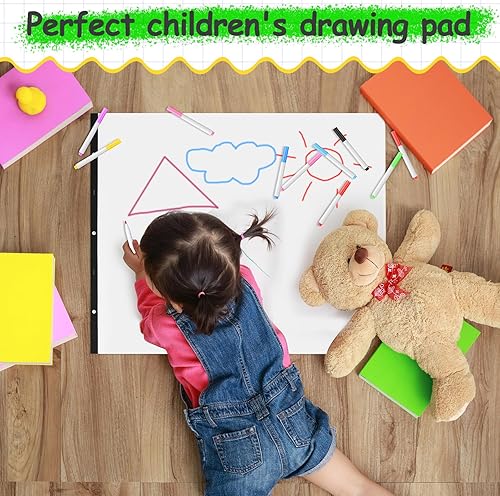 Miniatura 5 de Thenshop 4 piezas de papel de caballete adhesivo para profesores, papel de caballete de 25 x 30 pulgadas, 30 hojasbloc, papel de cuadros blanco con