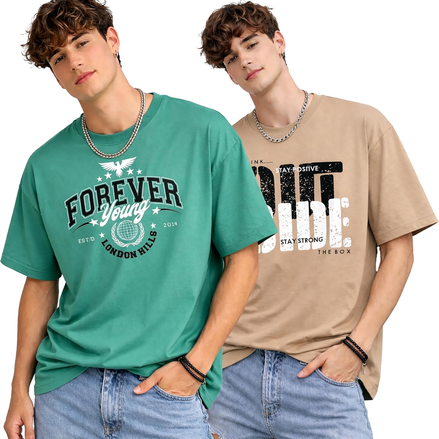London Hills Printed Cotton Blend Half Sleeve Oversized Men Round Neck Tshirts | T Shirt for Man | Tshirt | Shirts Men | T... - Review, Price and Buying Guide