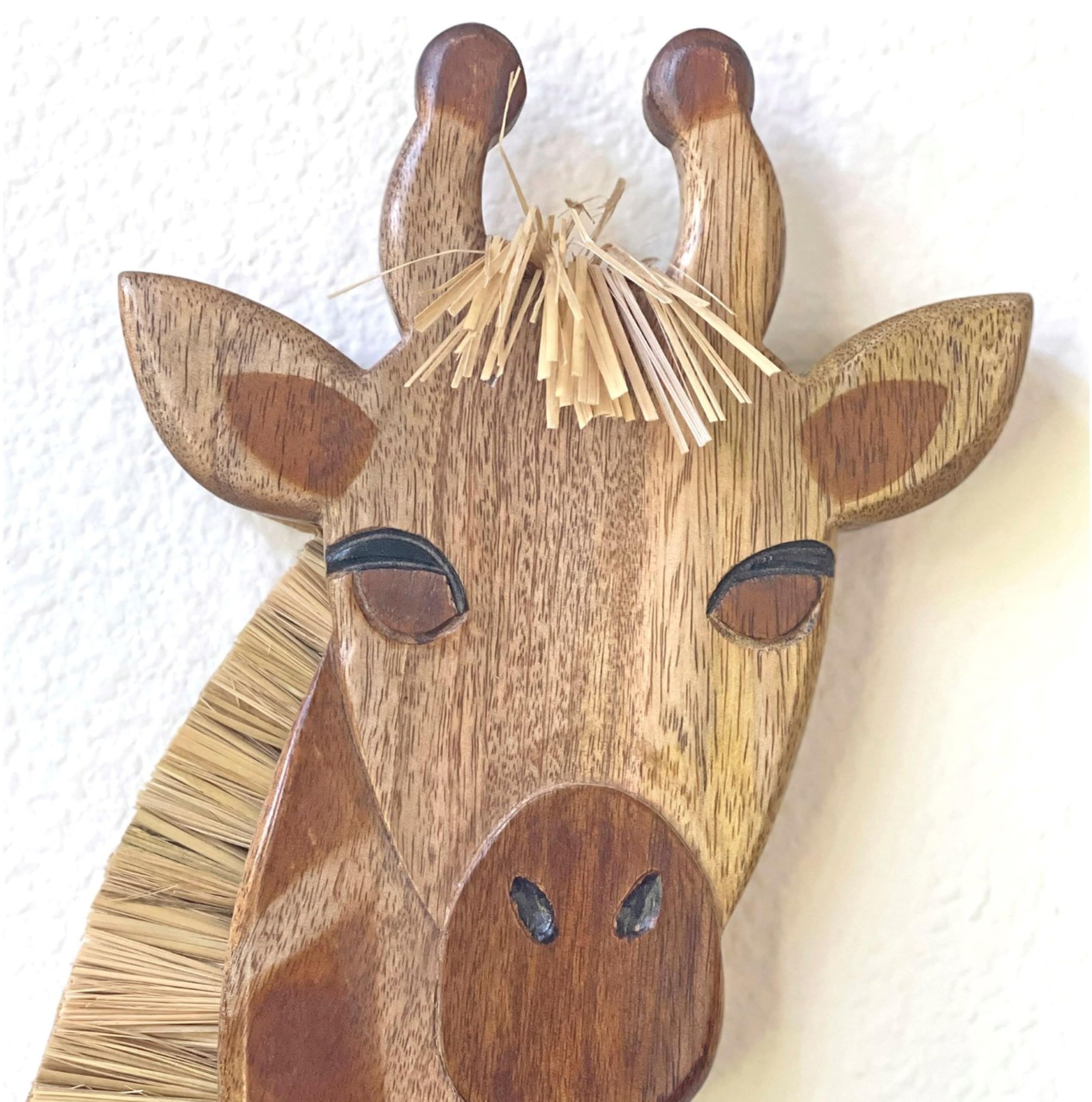 Crane Baby Decoración de pared de madera hecha a mano, Safari, jirafa, hecho a mano/decoración para habitación infantil, 53 x 20 cm