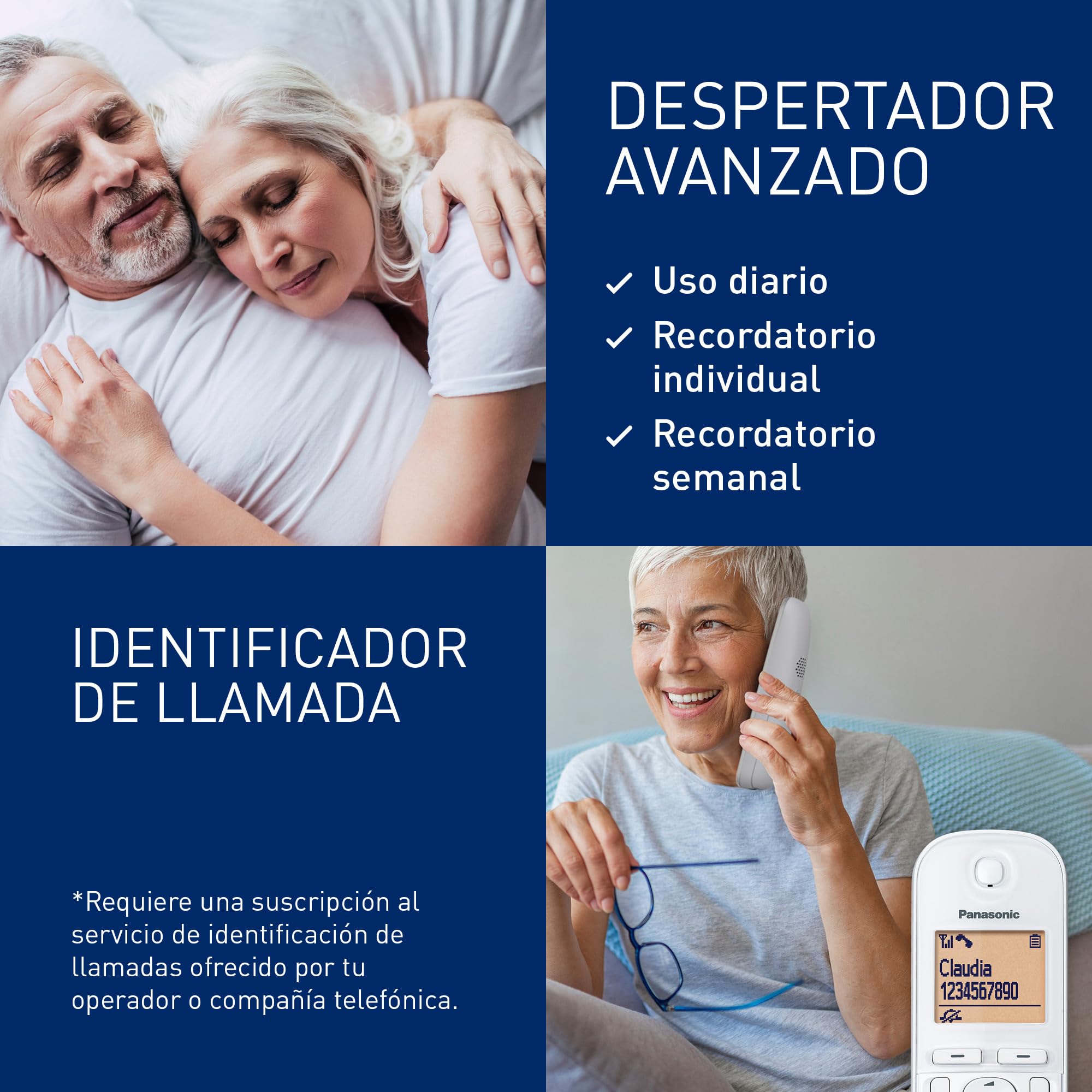 Panasonic KX-TGC250SPW Teléfono Inalámbrico Digital Para Personas Mayores Con Bloqueo De Llamadas, Pantalla Fácil De Leer, Altavoz Manos Libres, Reloj Despertador, Auricular Único, Blanco. — view 5