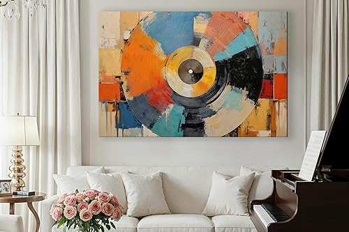 Miniatura 2 de LuxeWood Lienzo artístico para pared, impresiones temáticas musicales medianas y grandes para sala de estar, oficina, estudio, Airbnb, decoración de