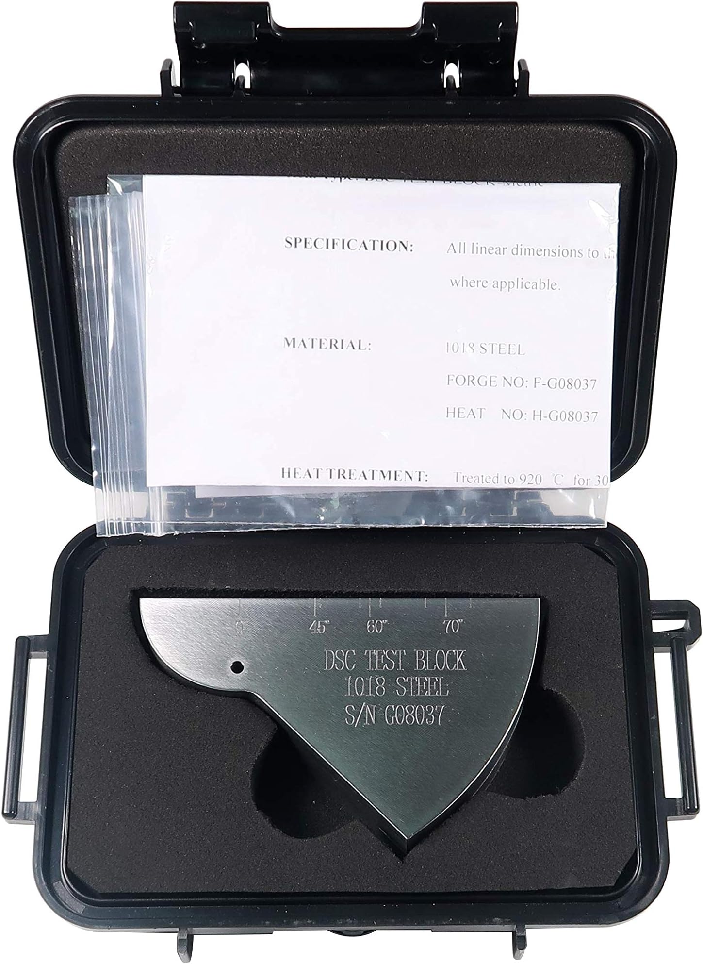 DSC Distance/Sensitivity ultrasonic Calibration Block/Test block/1018 Steel Test Block/TMTECK AWS Type DSC Calibration Block 1018 Steel for Angle Beam Transducers