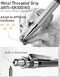 Nicpro 34pcs Crayon mécanique noir Set stylo dessin en métal d'art noir 0.3 0.5 0.7 0.9mm & 2pcs 2mm Titulaire de plomb (6B 4B 2B HB 2H 4H Couleurs) pour Sketching 19 Tubes Étui de remplissage en plomb