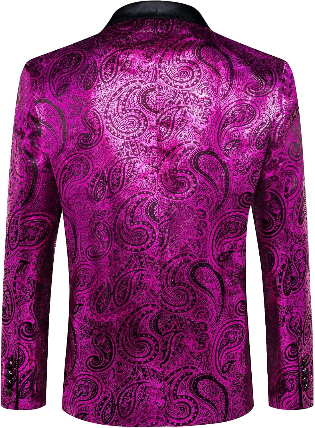 DiBanGu Mens Blazer One Button Shawl Lapel Tuxedo Sport Coat Casual Dress Suit Jacket for Men Wedding Party Prom - Image 3