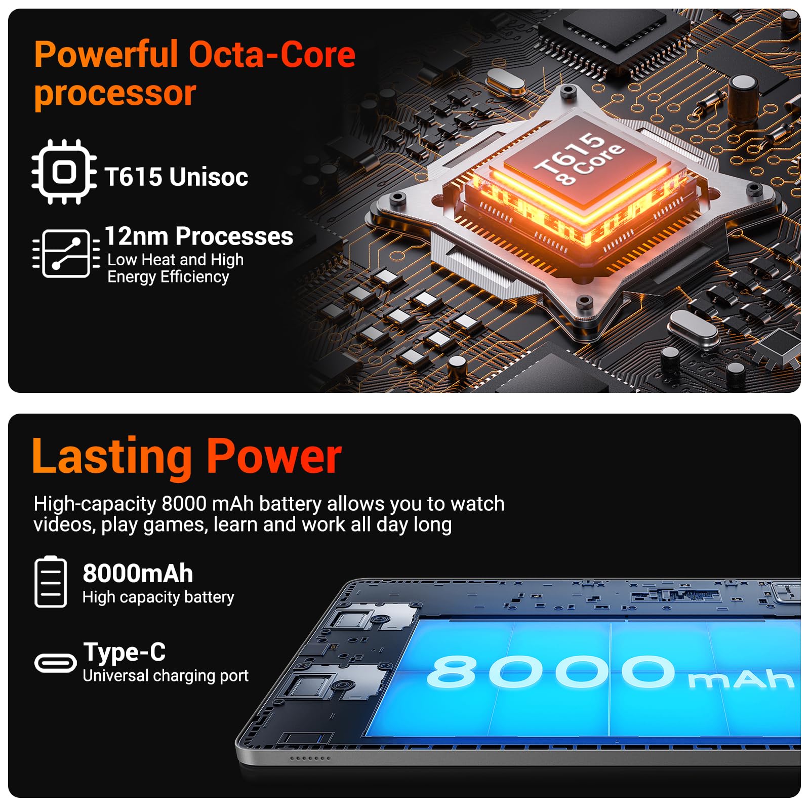 LEVIRTU Tablet 11 Pollici Android 15 con Octa Core,36GB RAM + 256GB ROM (2TB TF), 5G WiFi, Gemini AI, Widevine L1, 8000mAh,13MP+8MP, GPS, Face ID, BT 5.0, Tablet con Tastiera+Mouse,Grigio-Gris