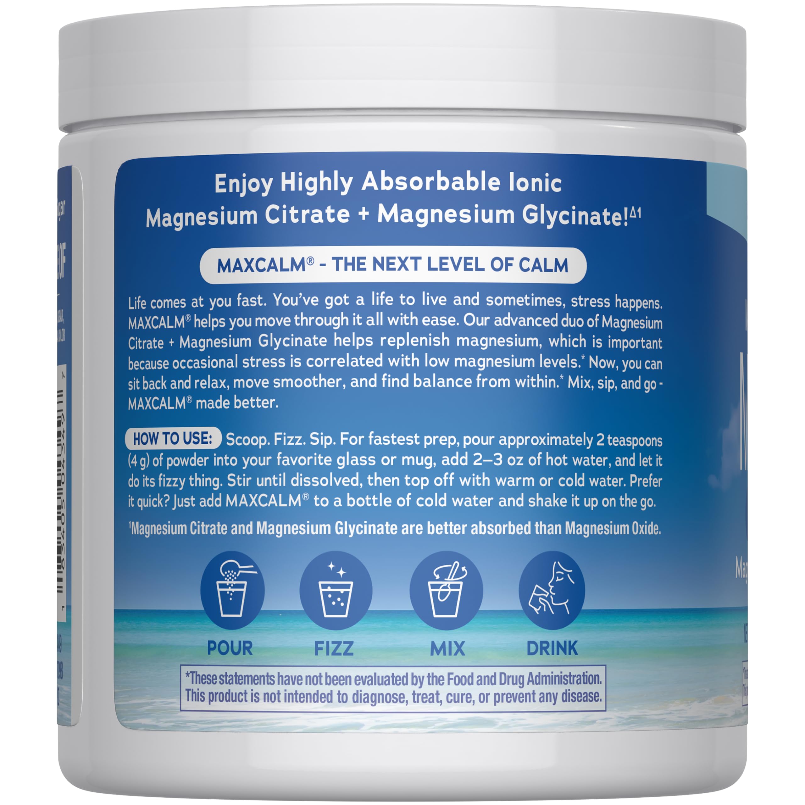 Natural Vitality MaxCalm Magnesium Powder — Amazon image 3