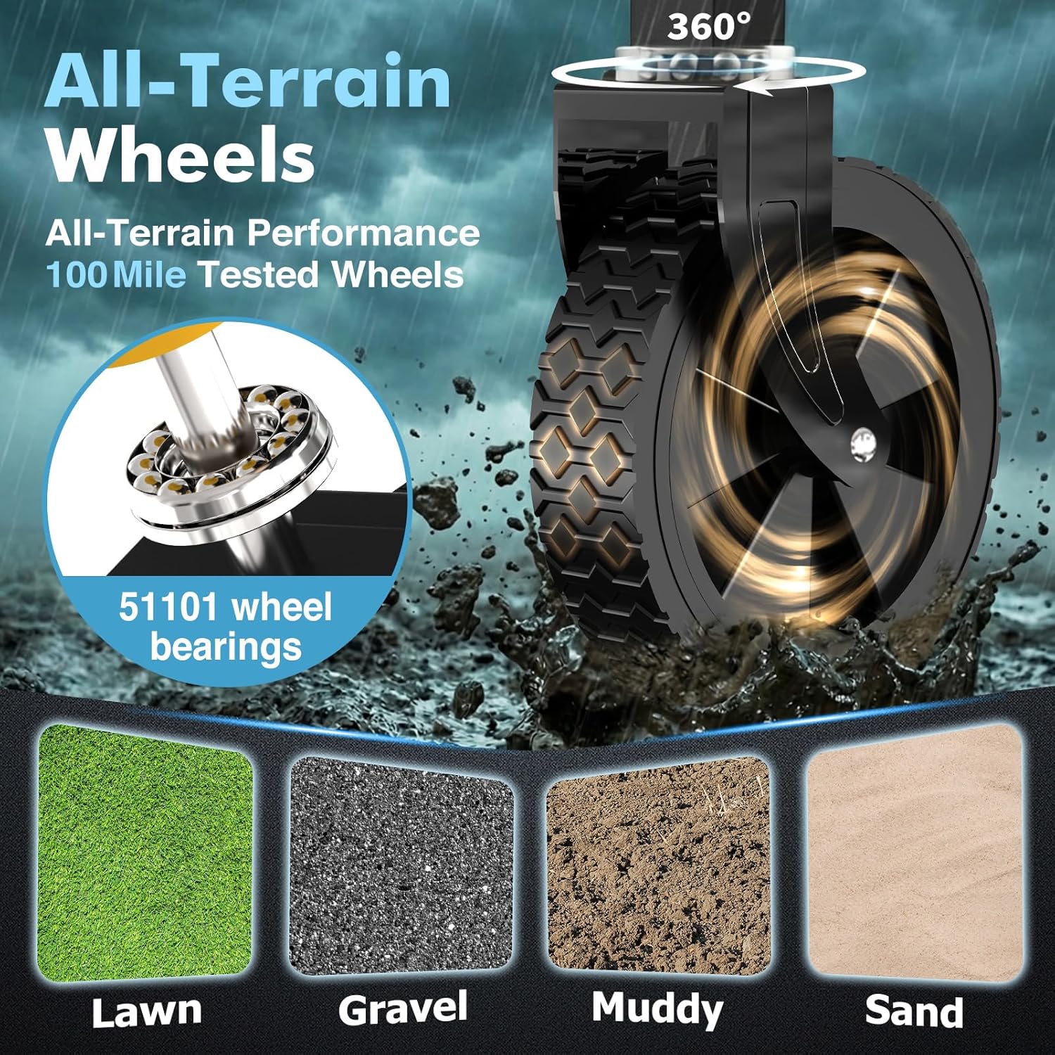 Collapsible Foldable Wagon with Wheels Heavy Duty Folding Wagons Carts 360LBS Weight Capacity Portable All Terrain Utility Wagon Cart for Groceries Sports Garden Shopping Beach