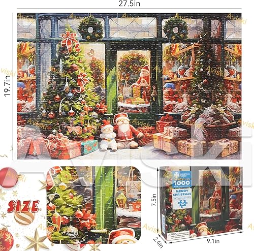 Miniatura 2 de Rompecabezas de Navidad 2024, 27.5 x 19.7 pulgadas, rompecabezas navideños para adultos y niños, 1000 piezas de rompecabezas de Navidad, juegos