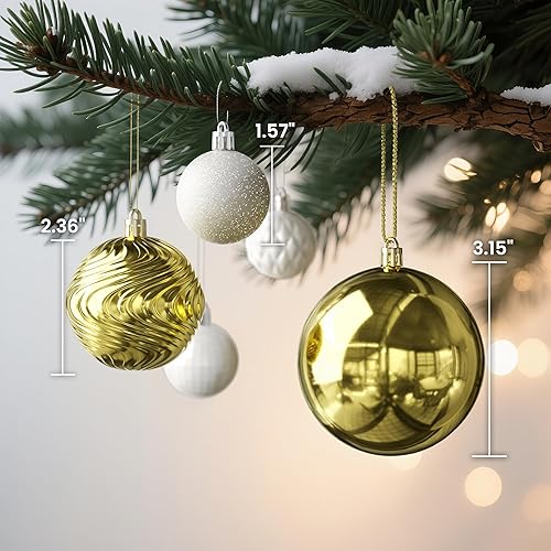 Miniatura 3 de Annecy Adornos para árbol de Navidad, juego de 36 adornos de bolas de Navidad inastillables para Navidad, vacaciones, corona y decoración de fiestas