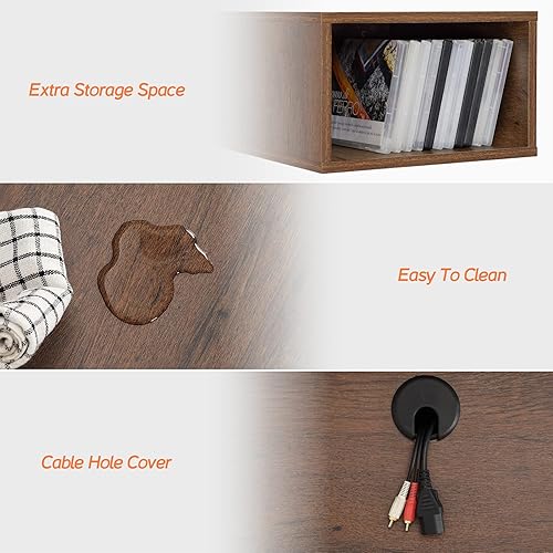 Miniatura 26 de WAMPAT Soporte flotante de TV de 70 pulgadas con luces LED azules, consola multimedia centro de entretenimiento, estante montado en la pared, Luz