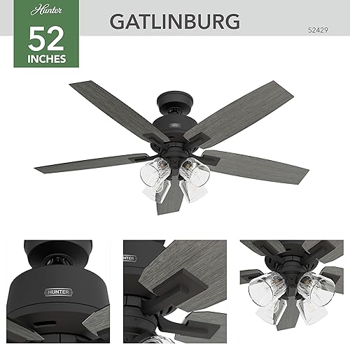 Miniatura 2 de Hunter Fan Company 52429 Gatlinburg - Ventilador de techo, color negro mate