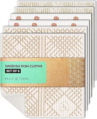 Paños de cocina suecos Paños de cocina reutilizables para lavar platos Cada paño de celulosa sustituye a 15 rollos de toallas de papel y es más