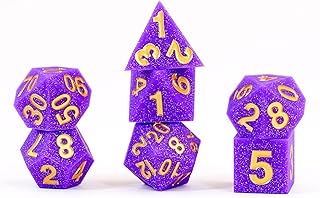 FanRoll by Metallic Dice Games 16mm Sharp Edge Silicone Rubber Poly DND Dice Set: Regal Ricochet, Role Playing Game Dice for Dungeons and Dragons