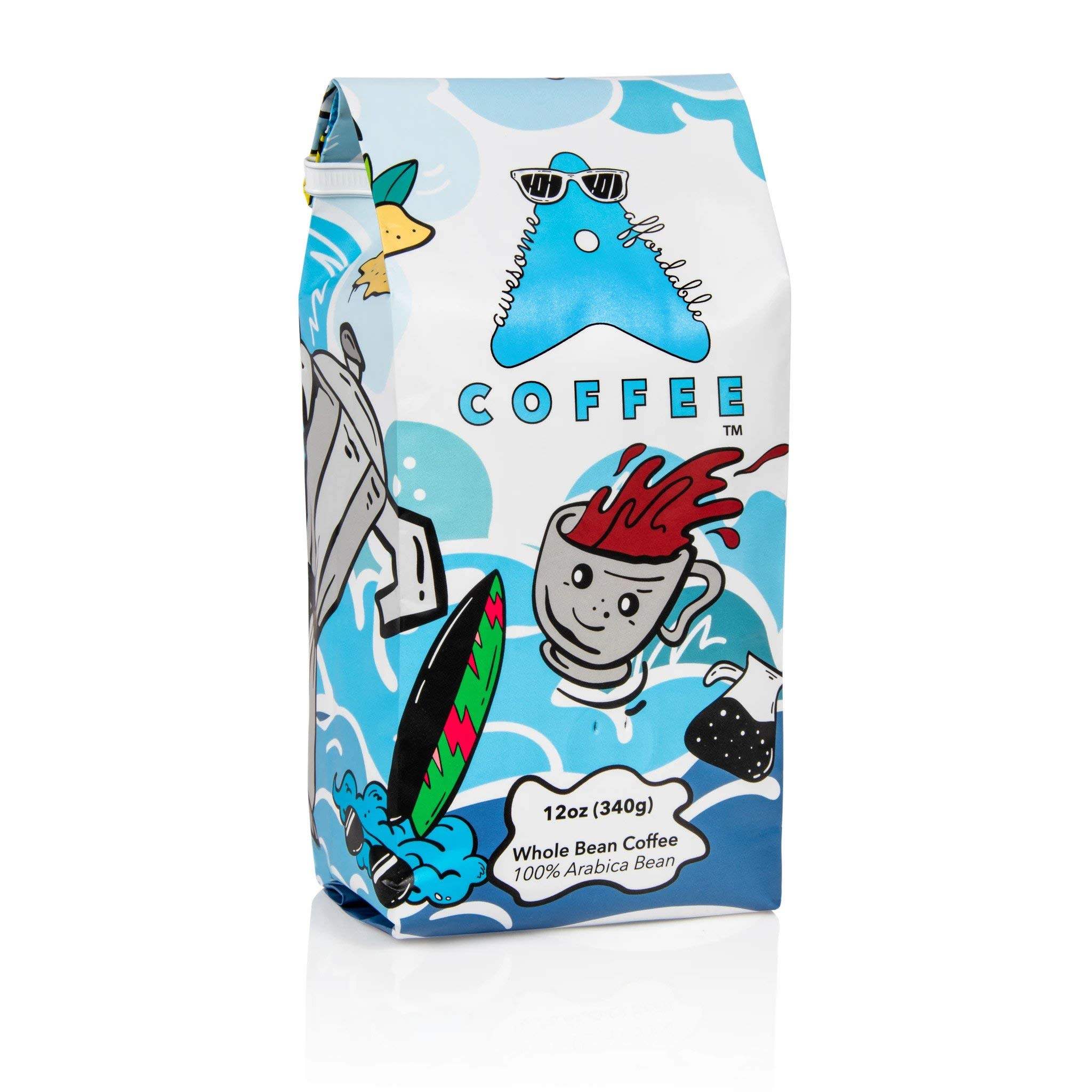 Awesome Affordable Coffee Sunday Brunch Blend, Medium Roast, 12 oz Bag 100% Arabica Whole Bean