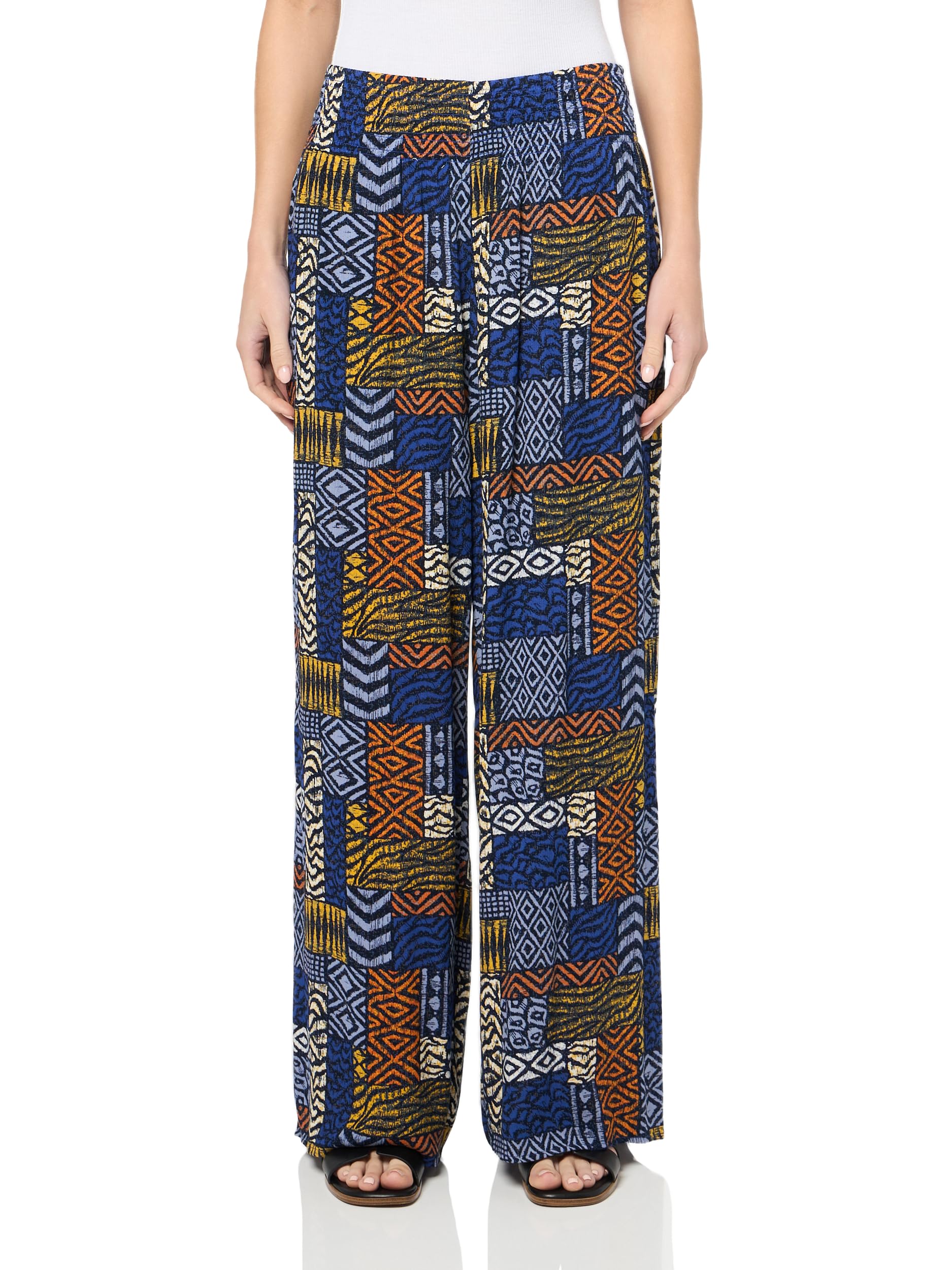 SLIM-SATION Womens Elastic Shirred Waist Pull-on Wide Leg Pant