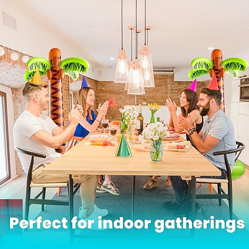 Miniatura 7 de Palmera inflable paquete de 2 palmeras grandes de 55 pies para cumpleaños tropicales con temática hawaiana playa patio decoración de fiesta en la