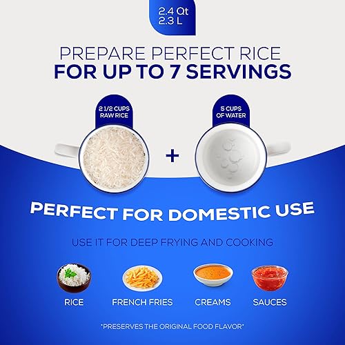 Miniatura 5 de Universal (Tamaño Pequeño) Caldero 7 Tazas - 2.4 QT  2.3 L, Olla de Aluminio Inoxidable, Distribución de Calor Uniforme y Cocina Rápida, Olla