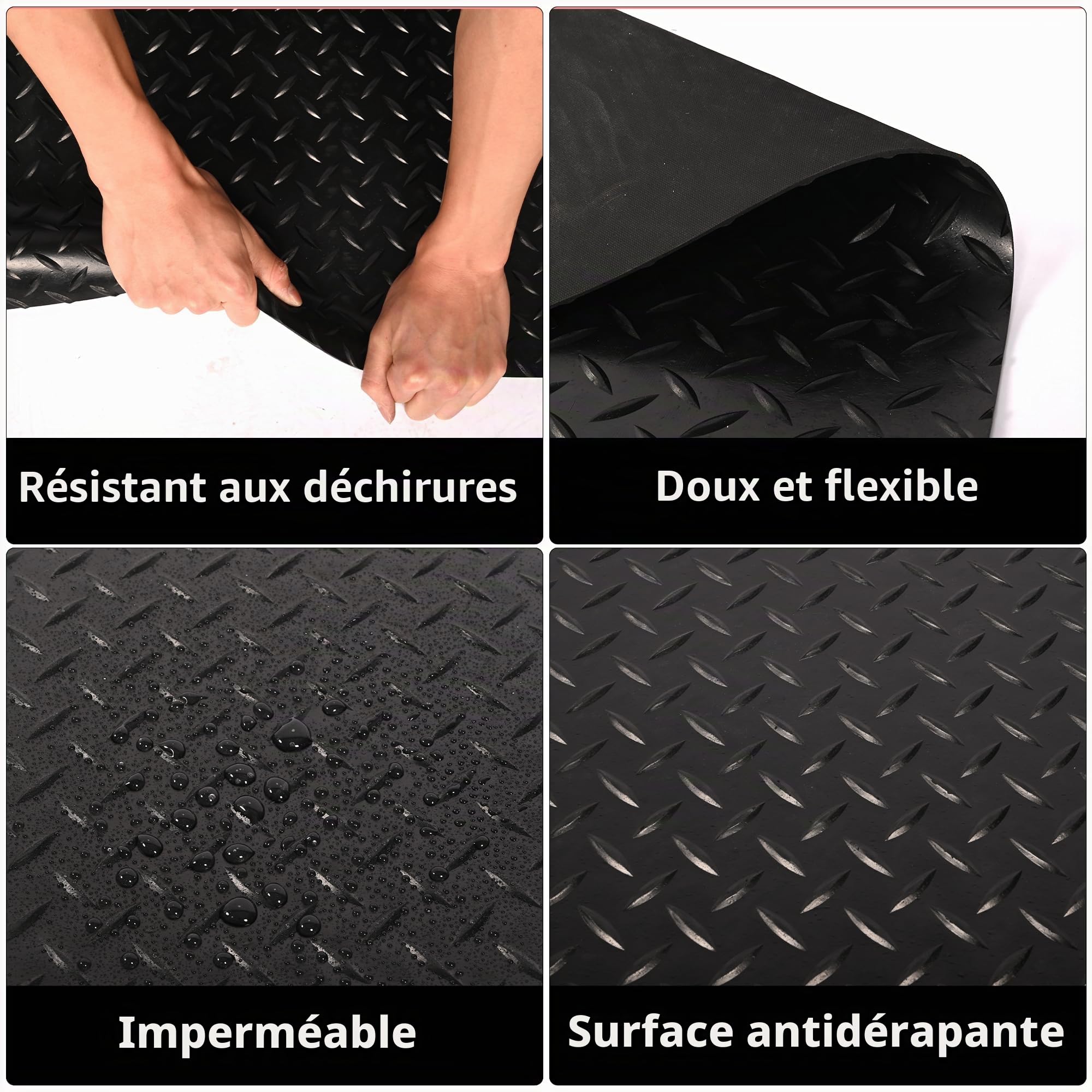Uyoyous Tapis de Sol en Caoutchouc Antidérapant 100 x 500 cm, Épaisseur 3 mm, pour Garage, Atelier, Protection du Sol