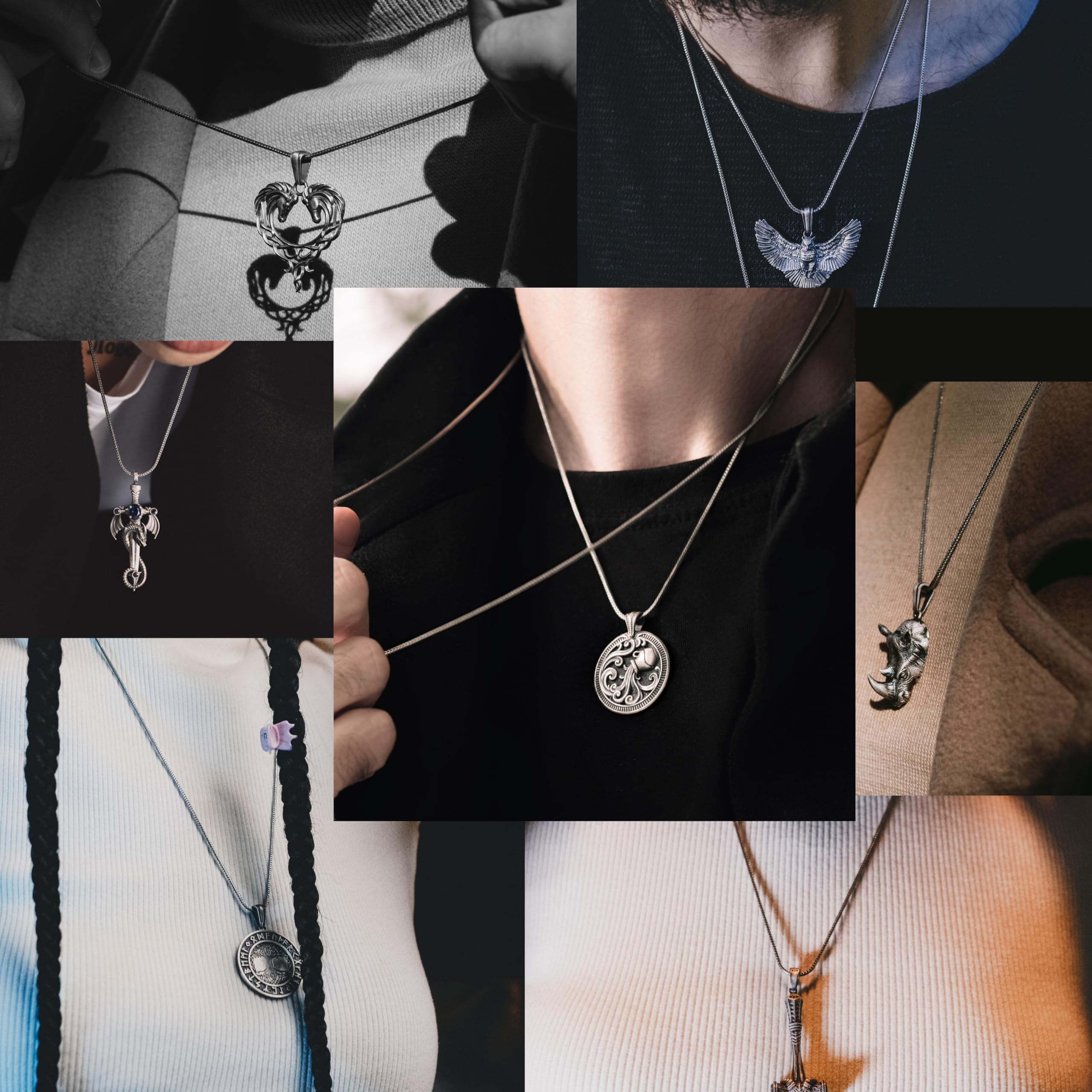 BySilverStone - Biker-Oktopus-Herrenhalskette Aus Sterlingsilber, Seemann-Oktopus-Herrenanhänger, Massive Silber-Oktopus-Pirat-Herren-Geschenkhalskette, Halskette Für Herren
