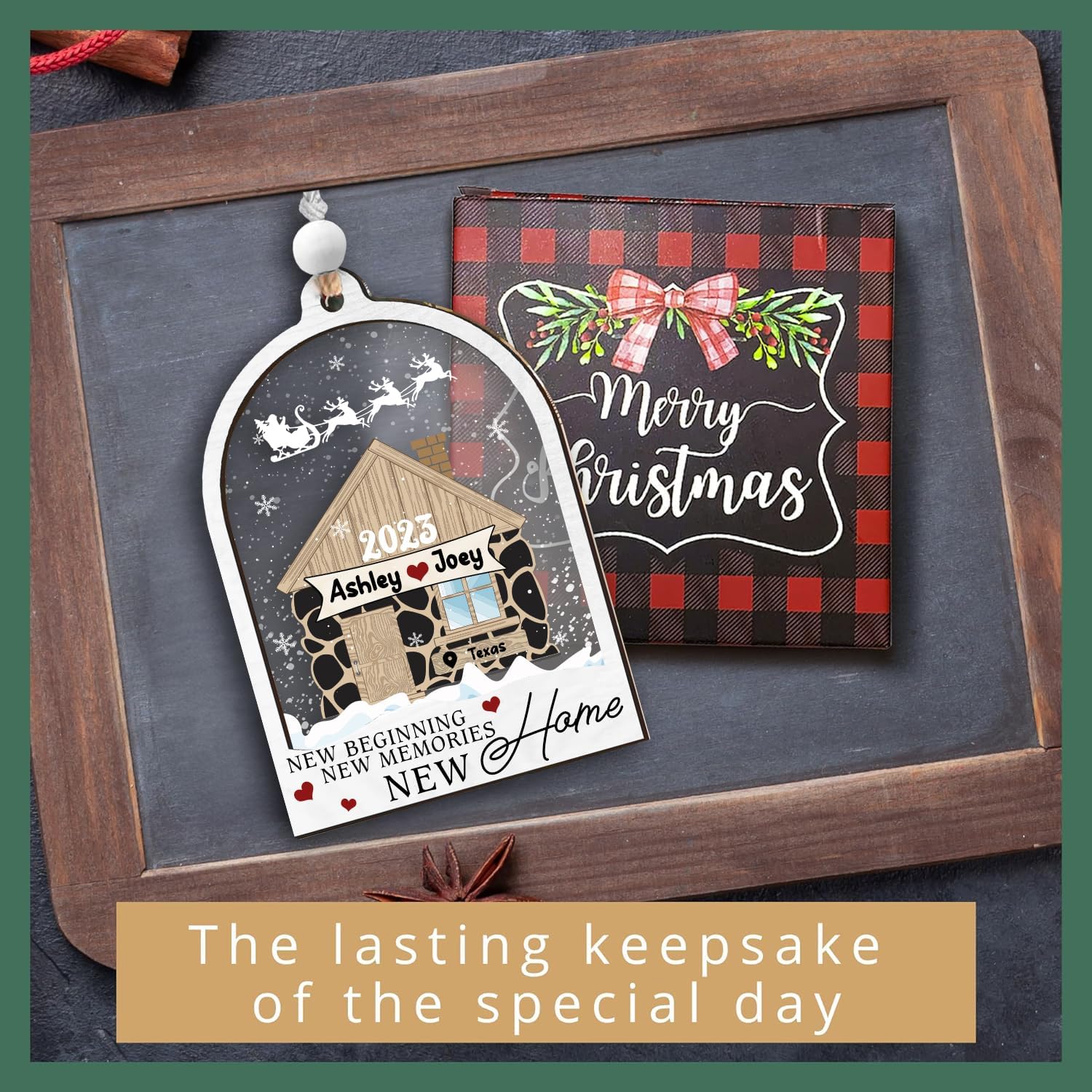 New Home Ornament 2023 - Custom Name & Address, House Warming Gifts New Home Women - New Home Gift Ideas for Family, Friends - Our First Home Ornament 2023