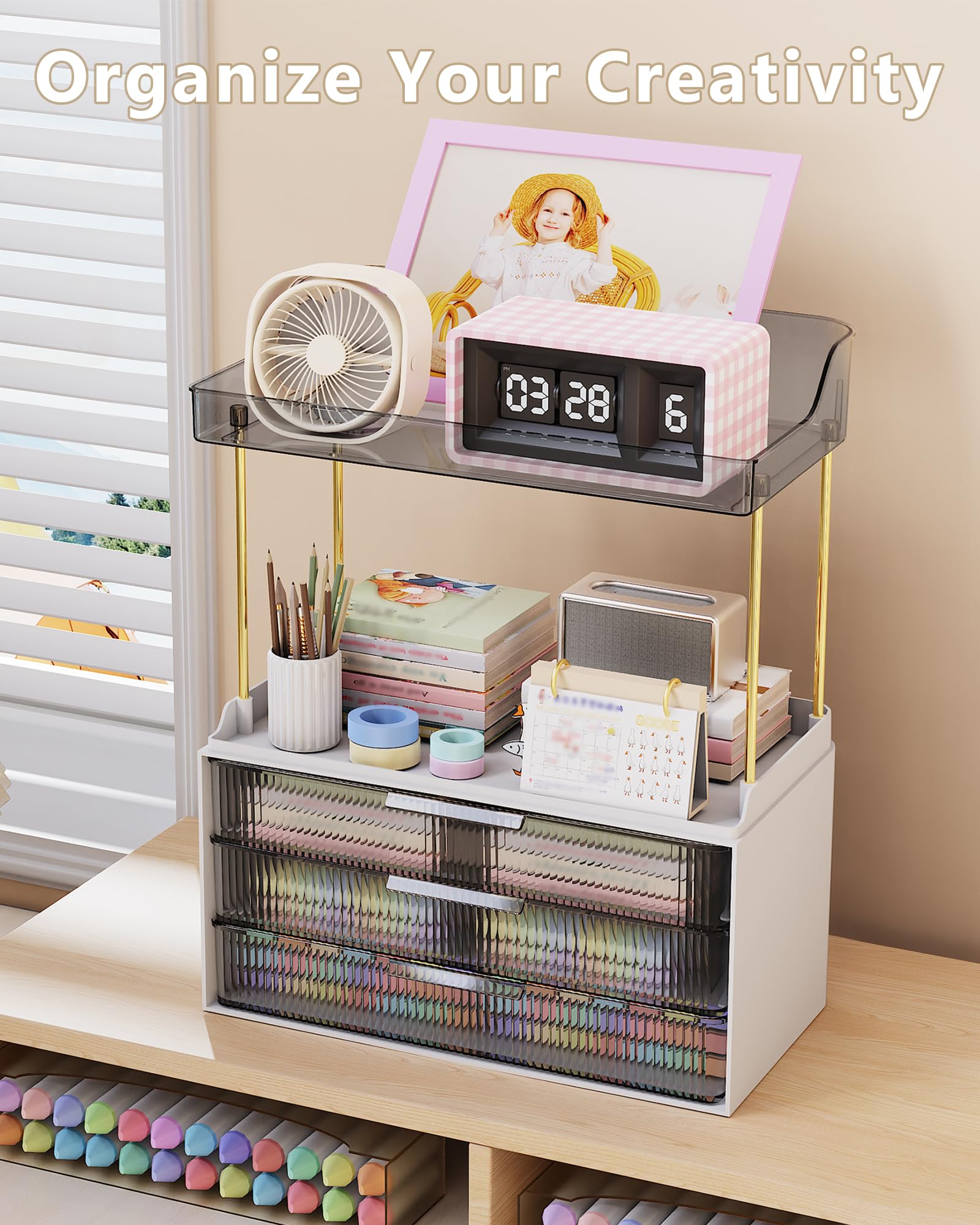 Anylady Bathroom Organizers and Storage, Makeup Organizer (Sturdy Durable Attractive), Ideal for Vanity, Countertop, Counter, Perfume, Skincare, Cabinet, Cosmetic, Dresser Organizer (Gold): black 3 Drawers