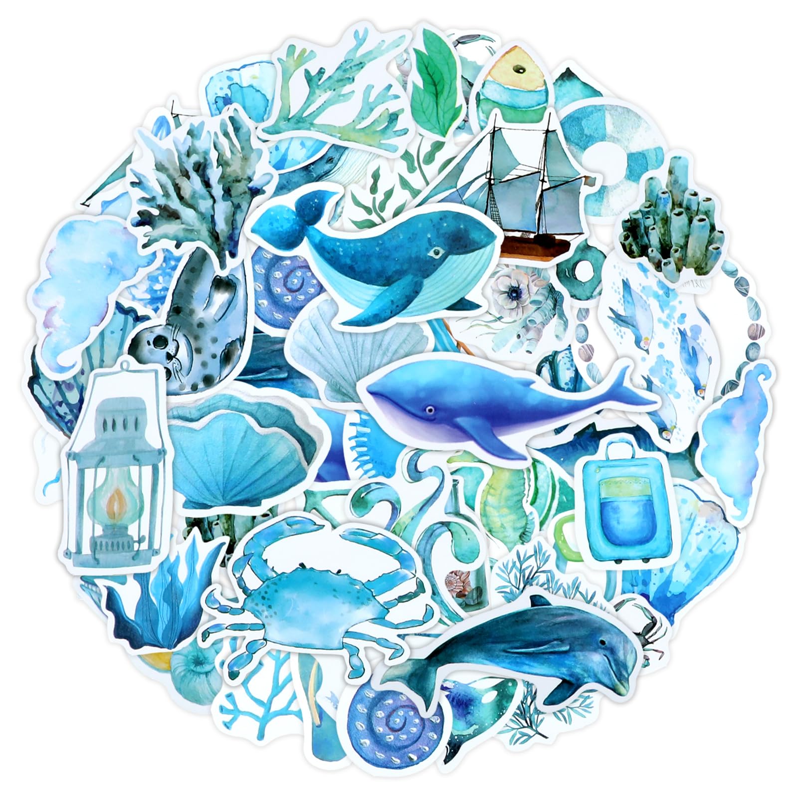 Marine Life Stickers Mother Ocean Day Stickers Set 6532032 Vector Art