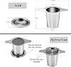 Yoassi Tea Infuser, 304 Stainless Steel Tea Filter Strainer with Lid and Double Handles Perfect for Hanging on Teapots, Mugs, Cups to steep Loose Leaf Tea and Coffee