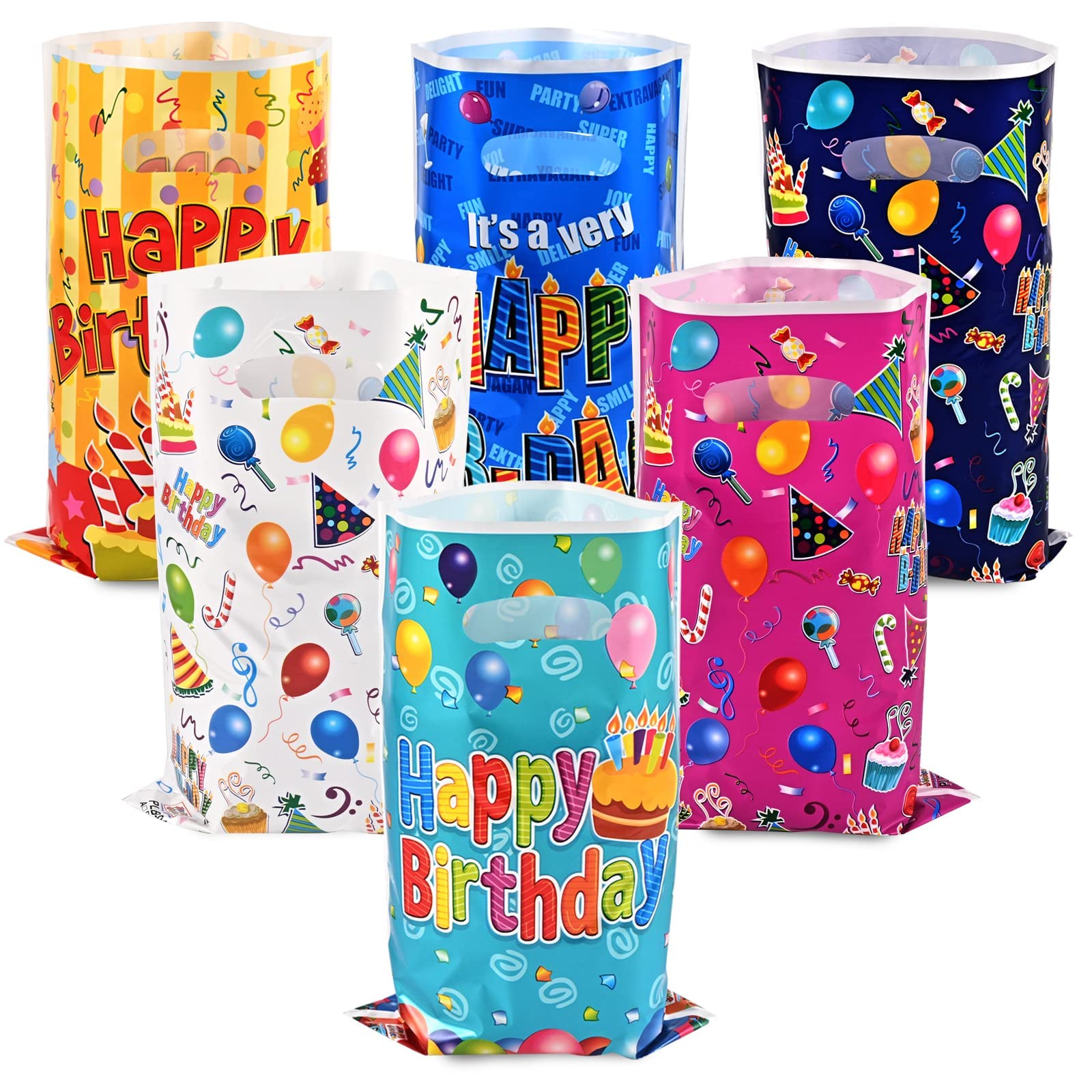 Excefore Kids Party Favors Bags, 60 Pcs Birthday Goodie Candy Bags, Small gift bag Party Goody Favor Bags for Kids Birthday, Loot Bags for Kids Birthday Party
