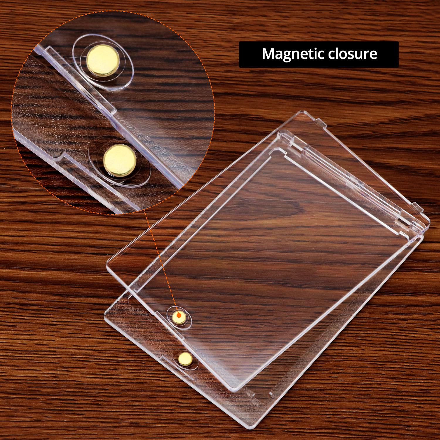 QWORK® 5Pcs 35PT Magnetic Card Holder, Sports Card Protectors with 5 Stands, Acrylic Card Case Hard Protective - Image 3