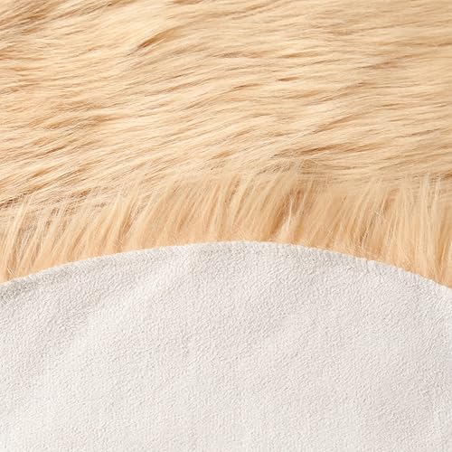 Miniatura 140 de Alfombra de piel sintética esponjosa de piel de oveja blanca, 4 x 6 pies, ultra suave, para dormitorio, mesita de noche, sala de estar, guardería