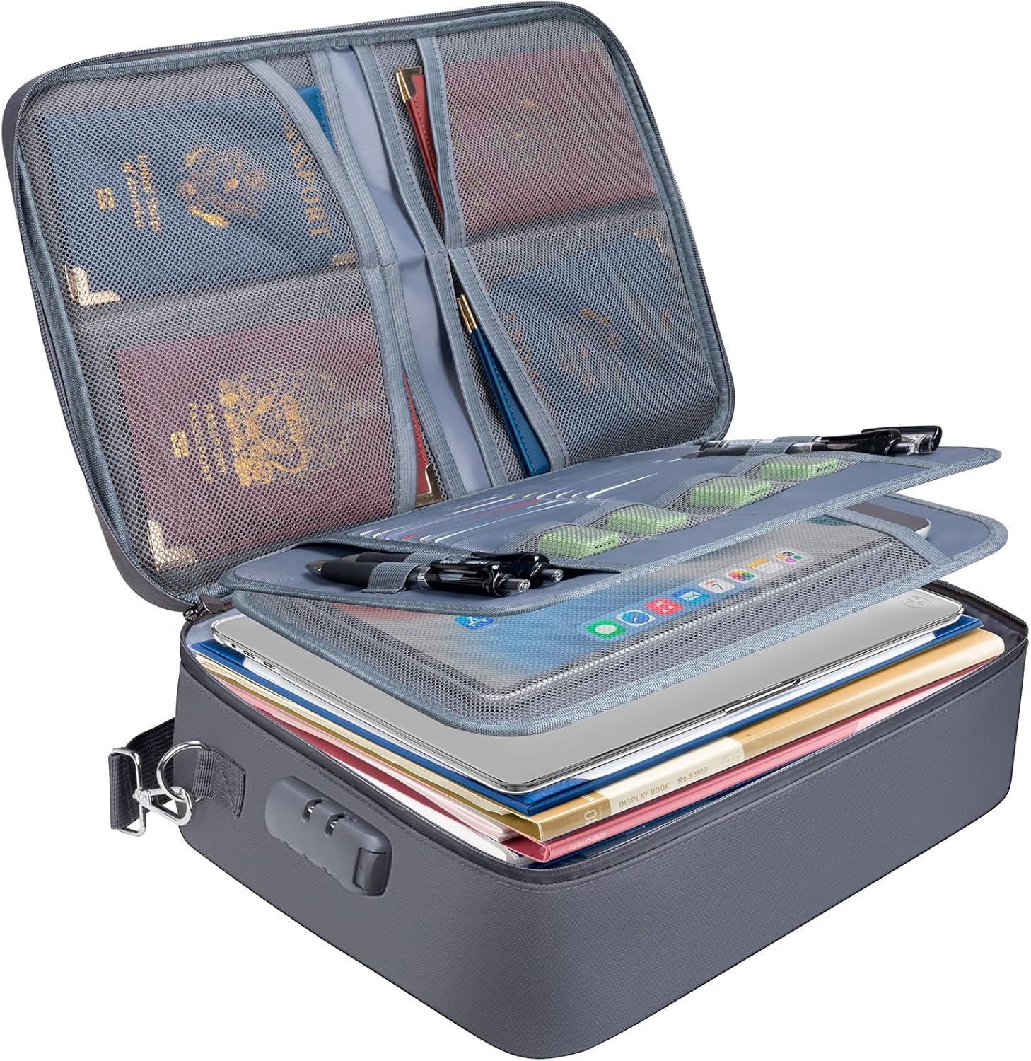 Amazon.com: BALEINE Fireproof Document Box with Lock, Portable ...