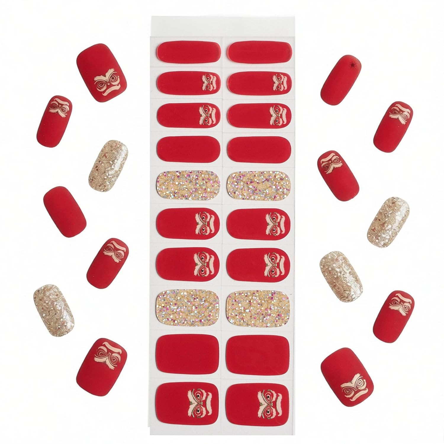 Red Gothic Semi Cured Gel Nail Strips