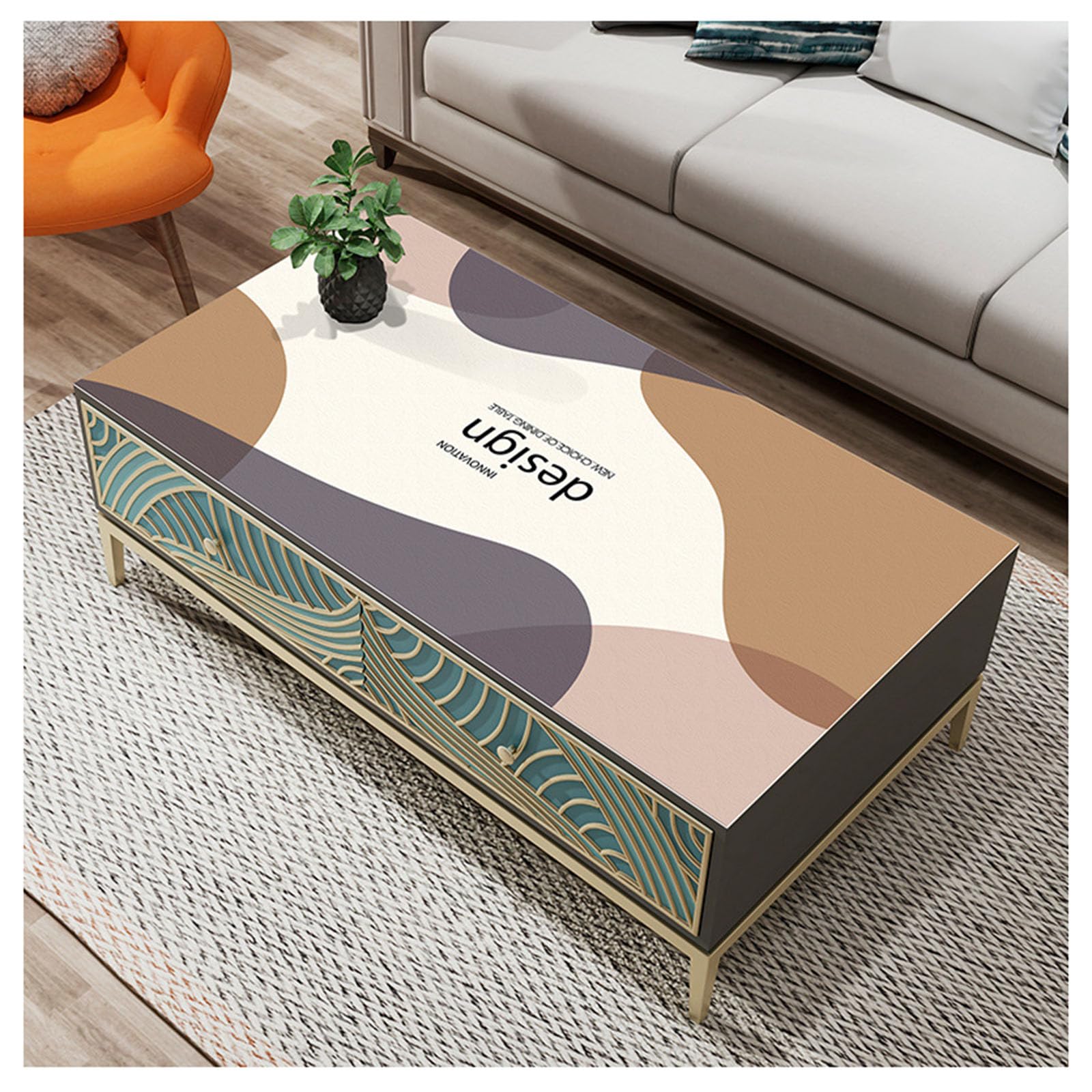 Nappe Cuir Rectangulaire Grande Taille Protège Table Basse