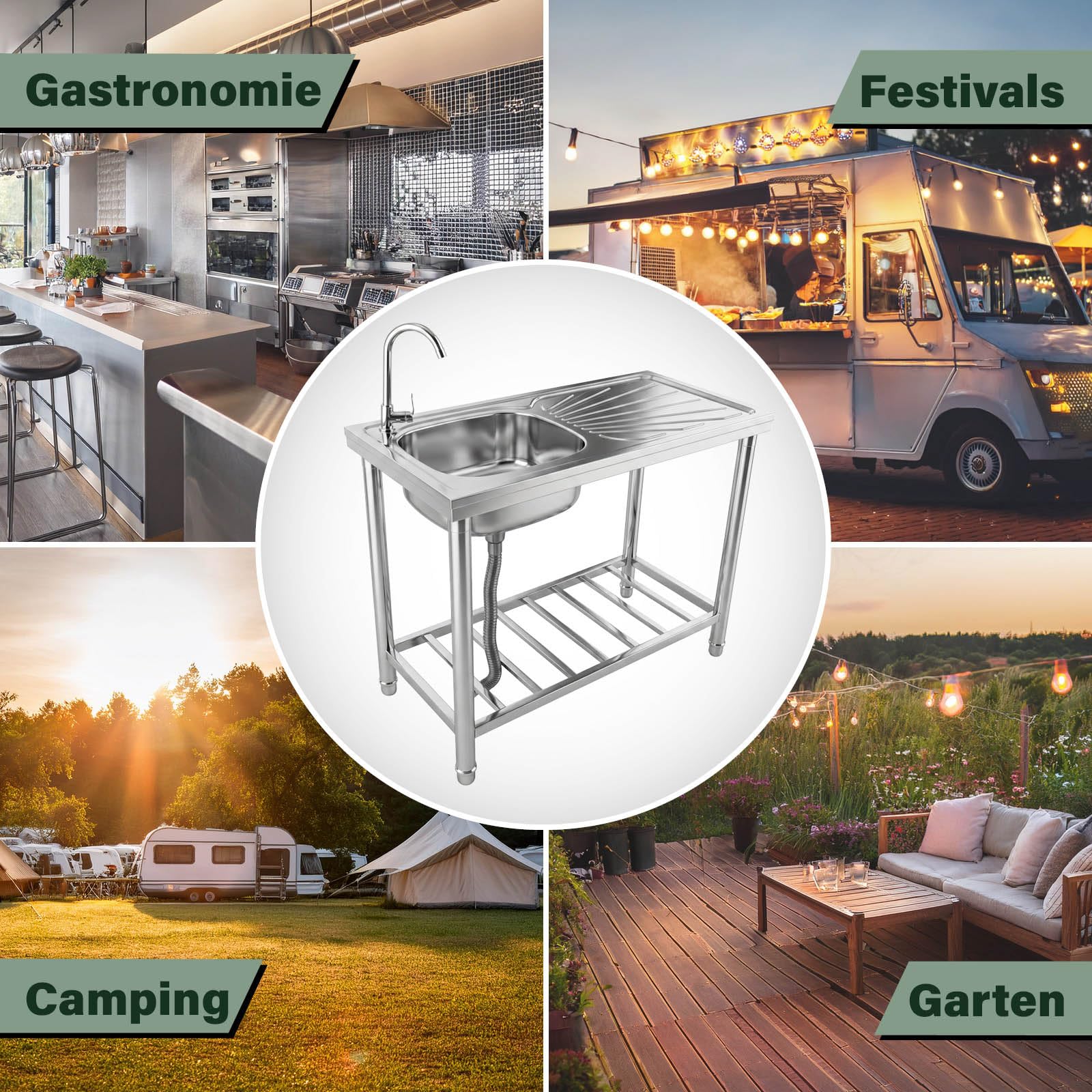 Edelstahl-Multi-Waschtisch FIX FIXKRAFT Outdoor