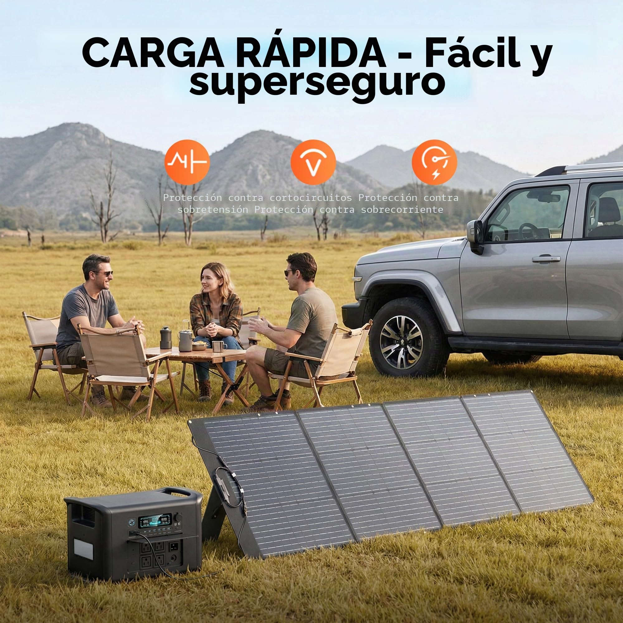 Panel solar plegable de 200 W, cargador solar IP65, resistente al agua y al polvo, alta eficiencia de conversión del 23%, cargador solar portátil para camping, Generador Solar, Camping