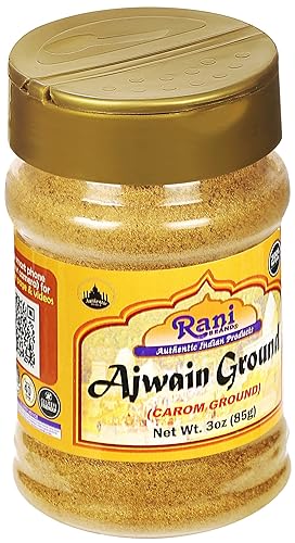 Miniatura 5 de Rani Ajwain Polvo (Carom Bishops Weed) Especias molidas 3oz (85g) Tarro PET  Todo natural  Vegano  Apto para gluten  Sin OMG  Origen indio
