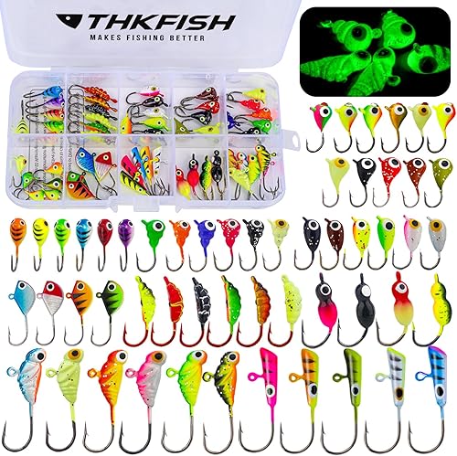 THKFISH Señuelos de pesca en hielo, señuelos de pesca en hielo, plantillas de Walleye, kit de plantilla de pesca en hielo, plantillas de pesca en