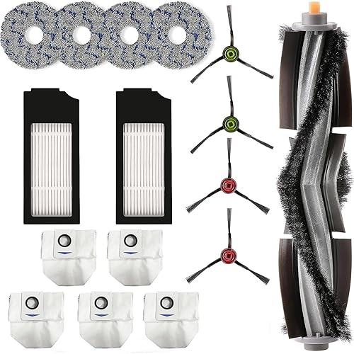 Paquete de 16 piezas de repuesto compatibles con ECOVACS DEEBOTX1 Omni  X1TURBO  X1 Plus T10 Omni Robotic Aspiradora Accesorios, 1 Cepillo de