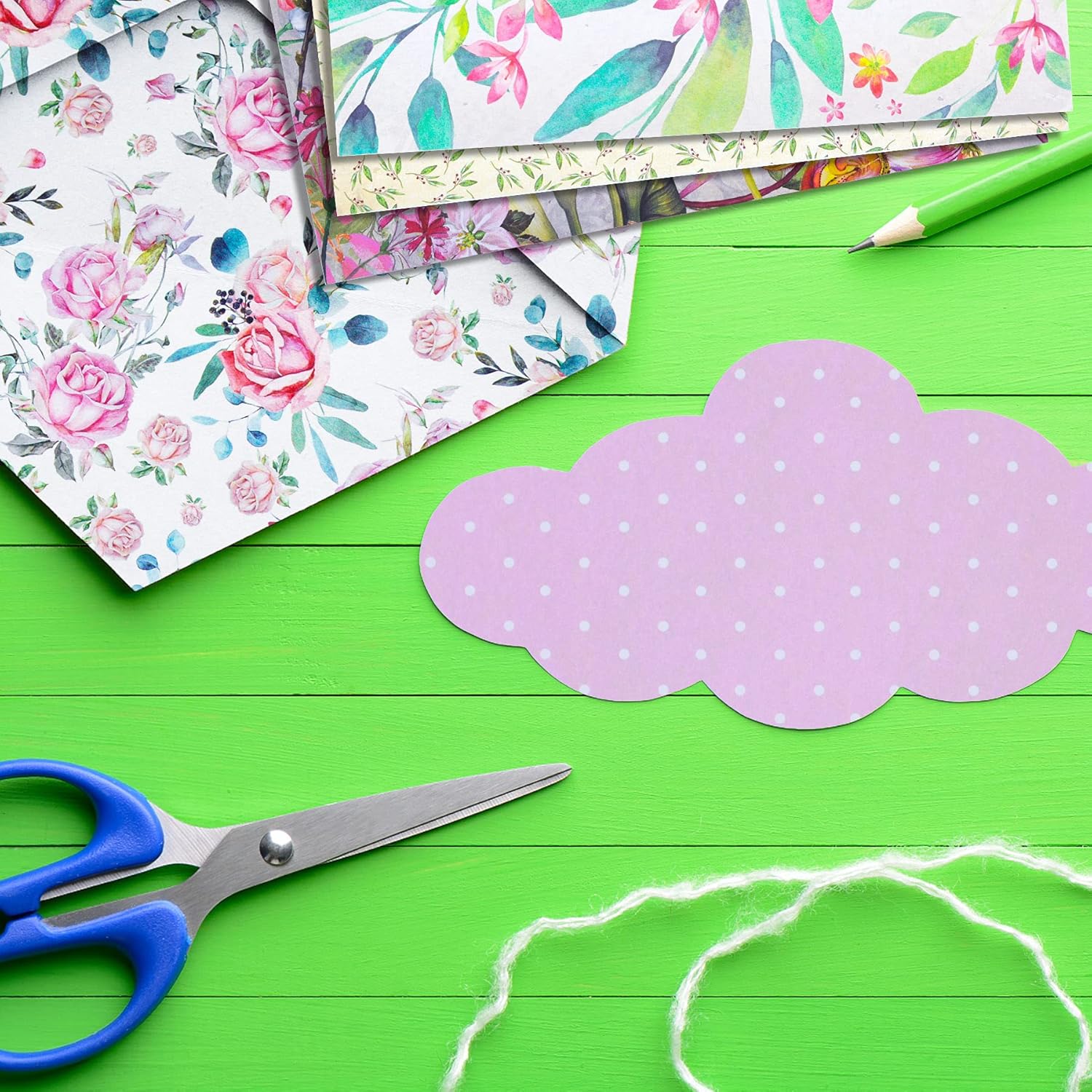 Rancco 48 Sheets Scrapbook Paper Set, Beautiful Sky & Lovely Floral Cardstock Paper Pad, Singe Sided Patterned Paper for Cardmaking/Bouquet/DIY Photo Album, 6x6Inch, 12x12 Inch Decorative Craft Paper