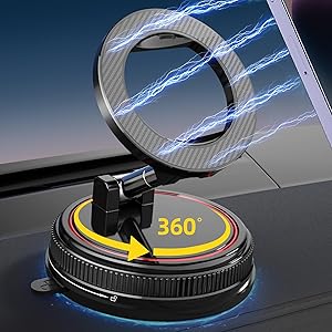 NotiXas Magnetic-Car-Phone-Holder for Magsafe, 360 Adjustable Car Phone-Holder-Mount with Suction-Cup, Phone Holders for Your Car for iPhone, Android, Smartphones and Gift