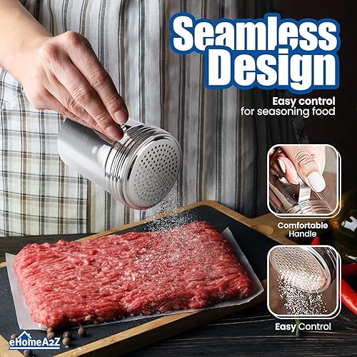 Miniatura 10 de EHOMEA2Z Coctelera de dragado de acero inoxidable ideal para sal, especias, azúcar (2, 10 onzas con mango)