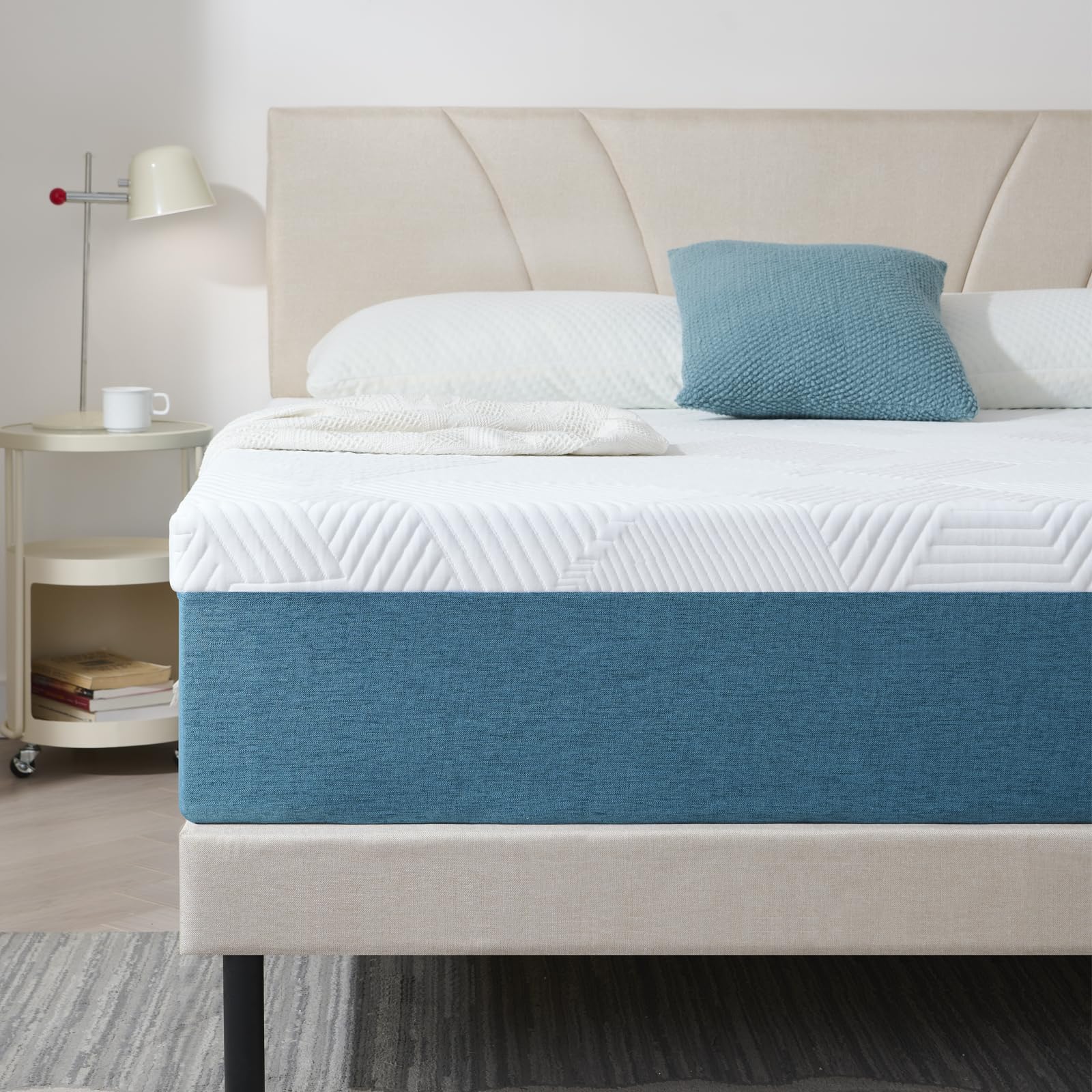 Hiimgo Double Mattress 22CM Memory Foam Mattress Breathable Medium Firm Perfect for Body Support, Durable for Double Bed Mattress(135x190x22cm)